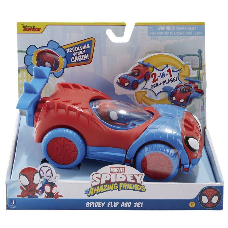 MARVEL SPIDEY FLIP & JET TRANSFORMING VEHICLE