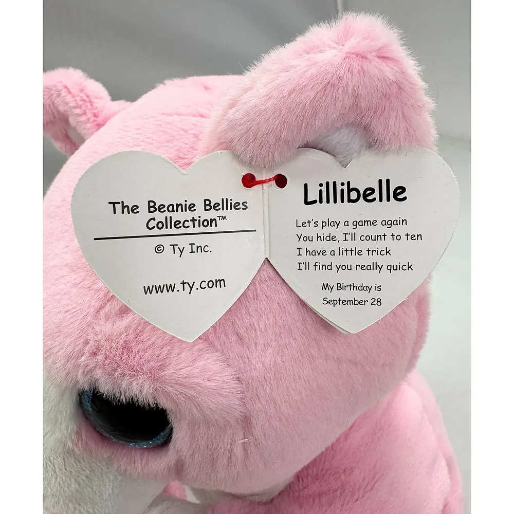 TY BEANIE BELLIES LILLIBELLE THE PINK CAT