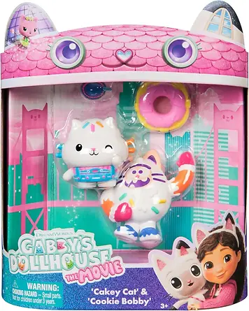 GABBY'S DOLL HOUSE MOVIE - FIGURES CAKEY CAT & COOKIE BOBBY