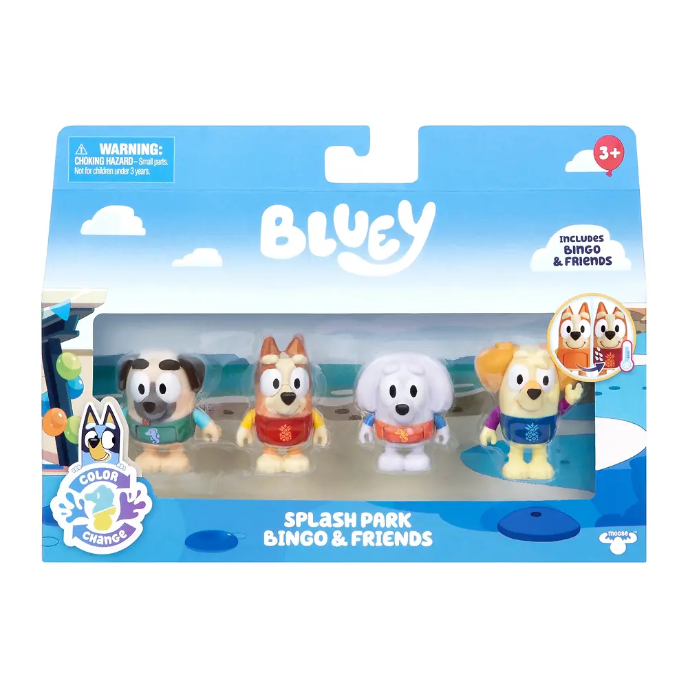BLUEY COLOUR CHANGE SPLASH PARK BINGO & FRIENDS