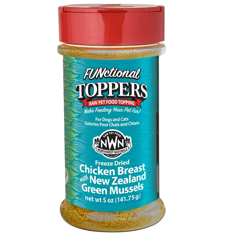 FUNctional Toppers Chicken Breast & New Zealand Green Mussels Freeze-Dried Raw Meal Topper for Dogs & Cats 4.5 oz