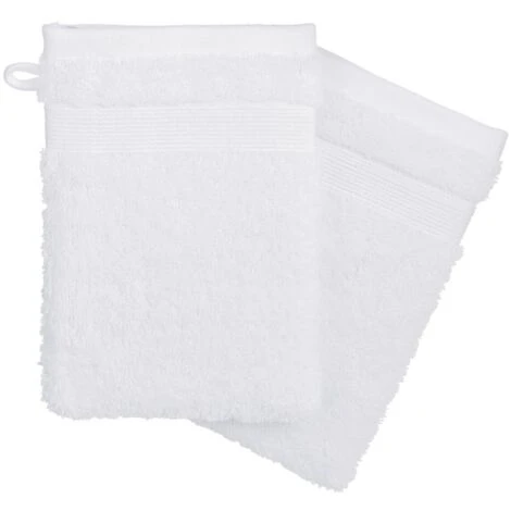 LYLA SET OF 2 WASH GLOVES - WHITE - 15X21 CM