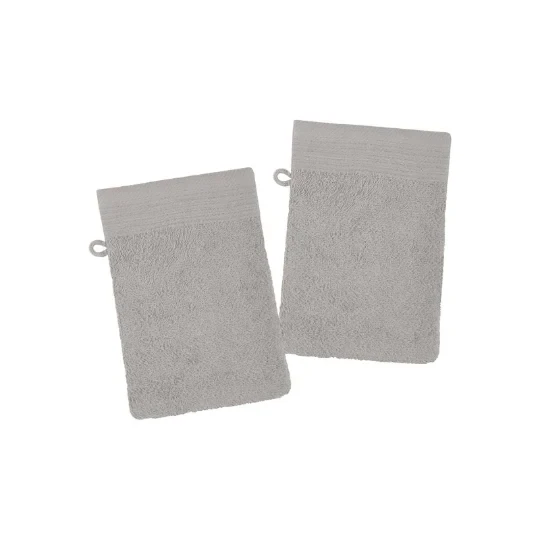 LYLA SET OF 2 WASH GLOVES - TAUPE - 15X21 CM