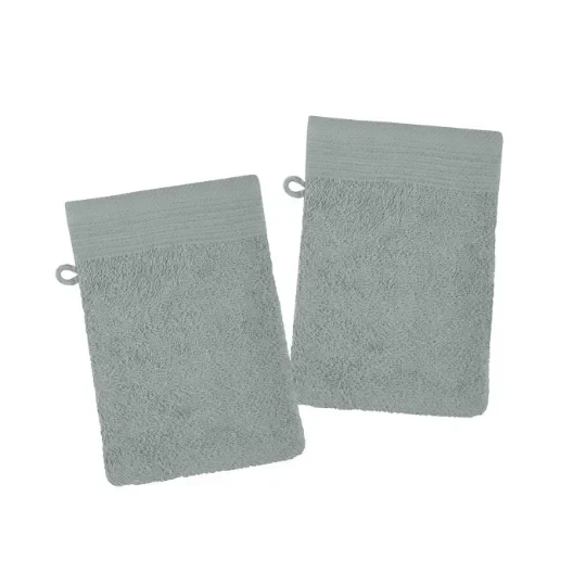 LYLA SET OF 2 WASH GLOVES - ALMOND GREEN -15X21 CM