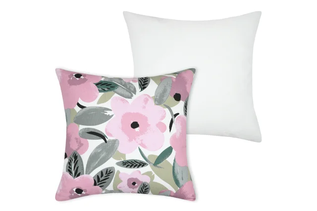 GERMAINE CUSHION COVER - SAGE & PINK - 40X40 CM