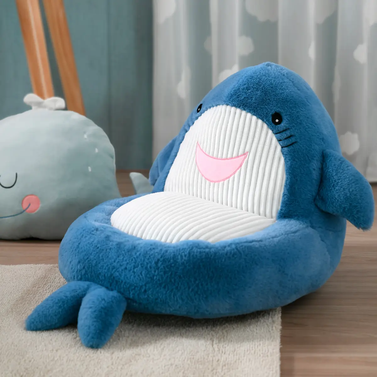 MOBY OTTOMAN - BLUE - 45X45 CM