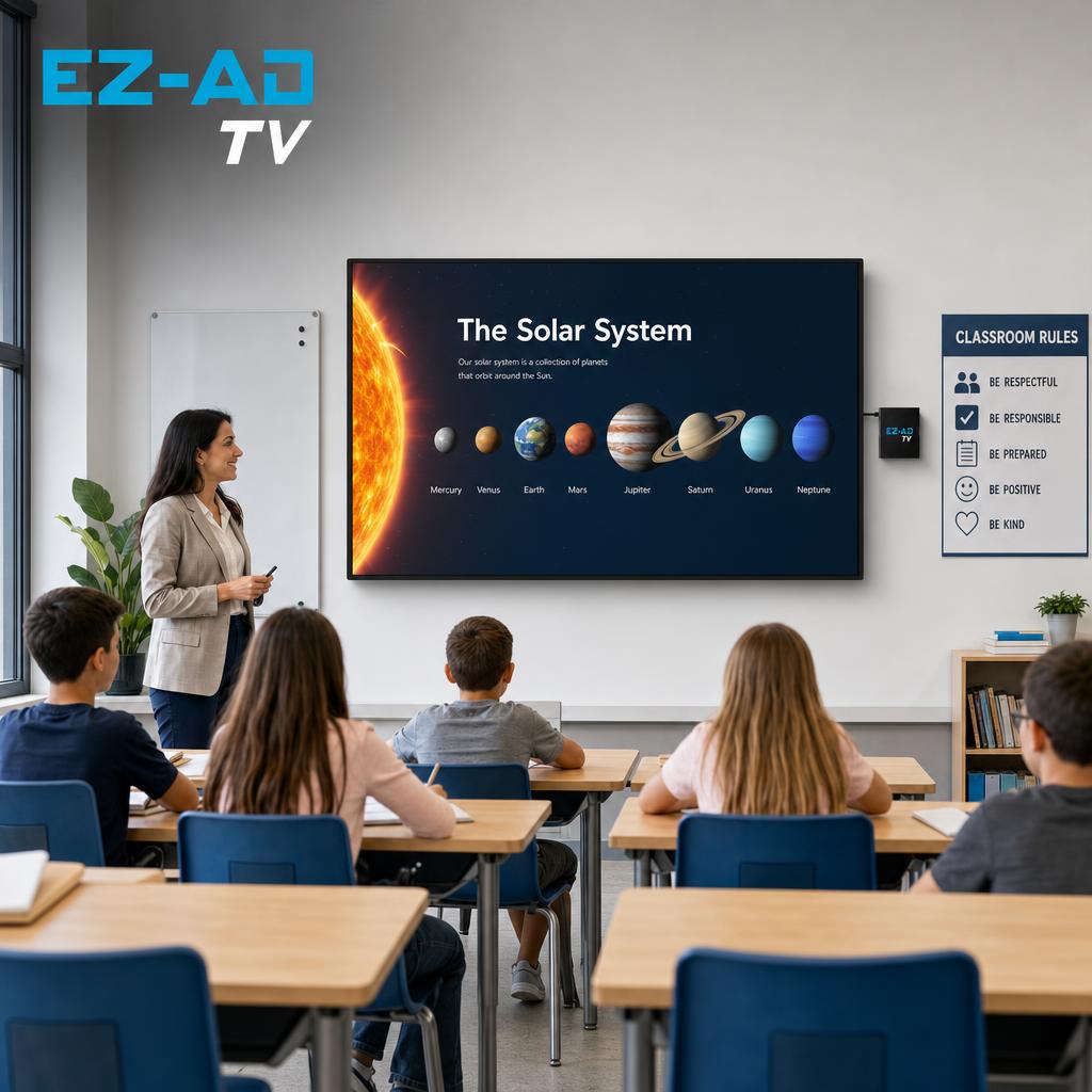 Señalización digital para academias transforma tu aula con EZ-AD TV