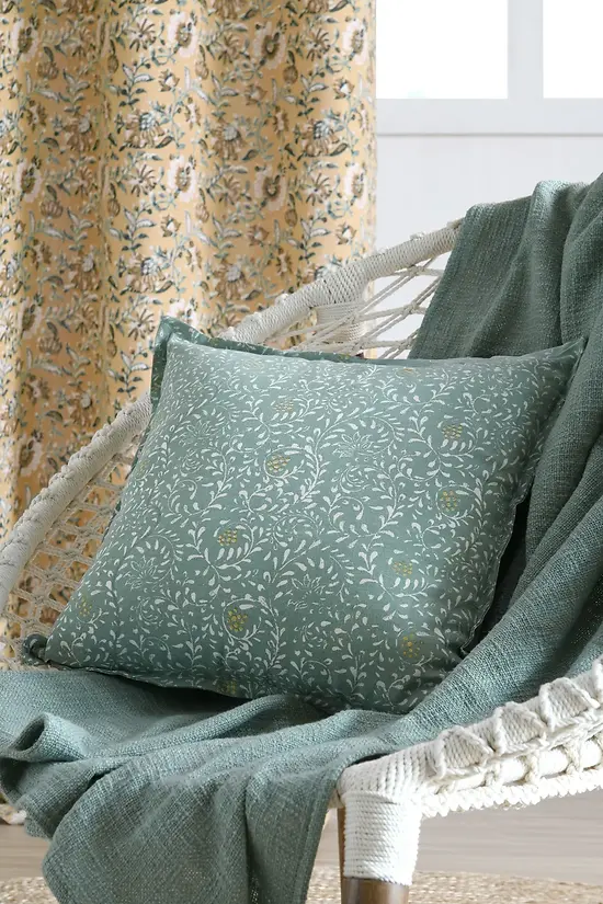 SHANA CUSHION - SAGE - 45X45 CM