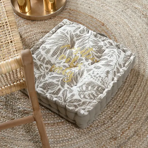HEMERA FLOOR CUSHION - TAUPE - 45X45X10 CM