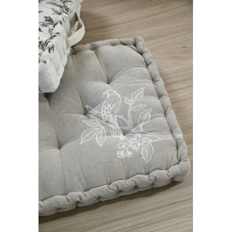 CLARINE FLOOR CUSHION - BEIGE - 45X45X10 CM