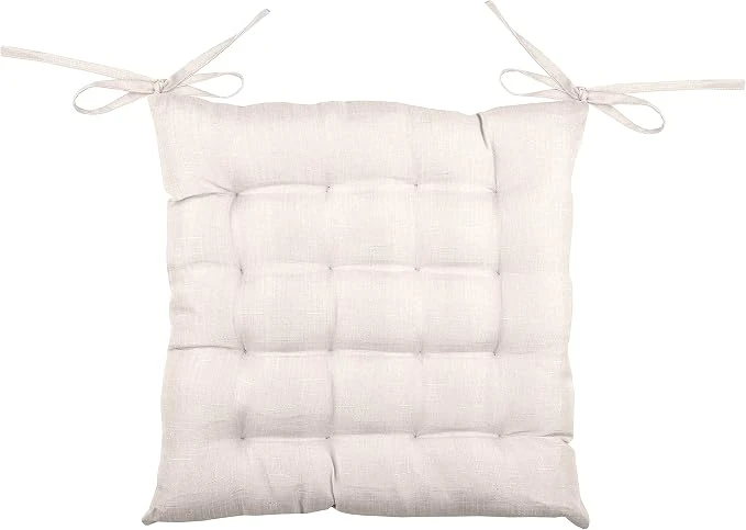BEA CHAIR PAD WITH TIES - LINEN - 40X40 CM