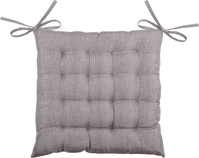 BEA CHAIR PAD WITH TIES - TAUPE - 40X40 CM
