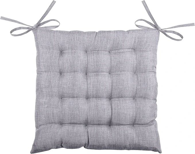 BEA CHAIR PAD WITH TIES - GRAY - 40X40 CM