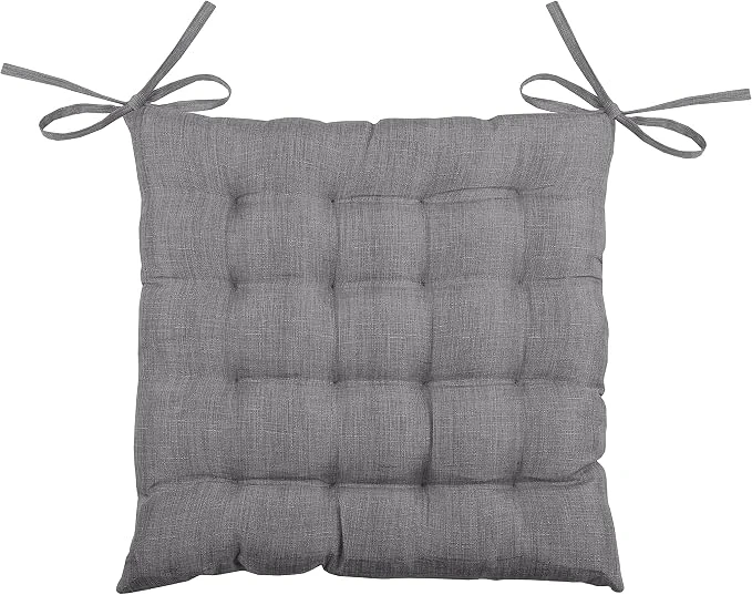 BEA CHAIR PAD WITH TIES - ANTHRACITE - 40X40 CM