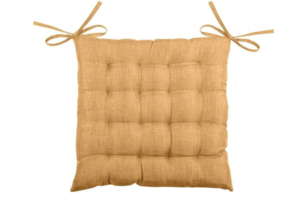 BEA CHAIR PAD WITH TIES - CAMEL - 40X40 CM