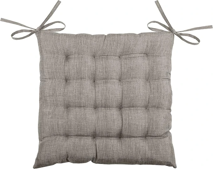 BEA CHAIR PAD WITH TIES - JUTE - 40X40 CM