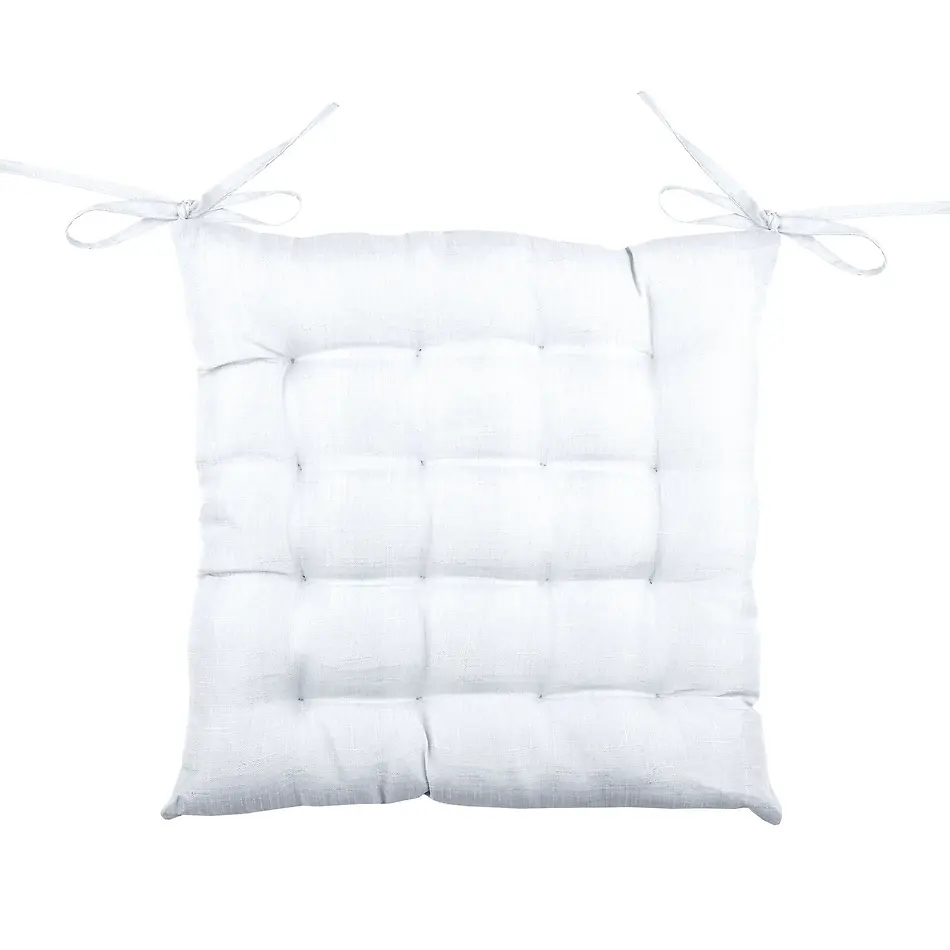 BEA CHAIR PAD WITH TIES - WHITE - 40X40 CM
