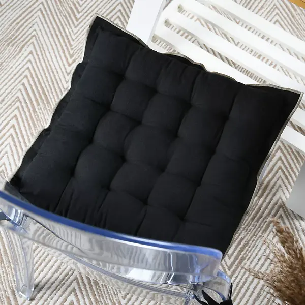 HELIOS CHAIR PAD - BLACK - 38X38 CM