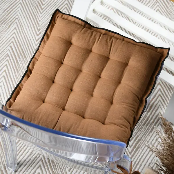 HELIOS CHAIR PAD - CAMEL - 38X38 CM