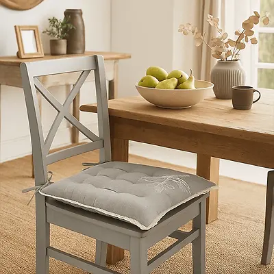 CLARINE CHAIR PAD - BEIGE - 38X38 CM
