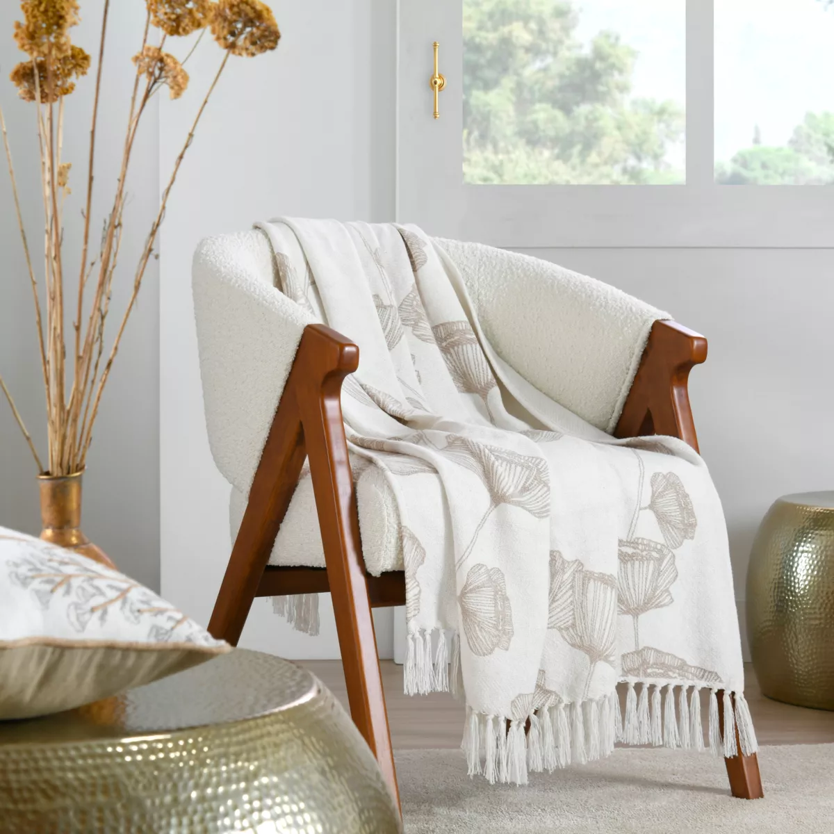 ORIANA THROW - NATURAL - 125X150 CM
