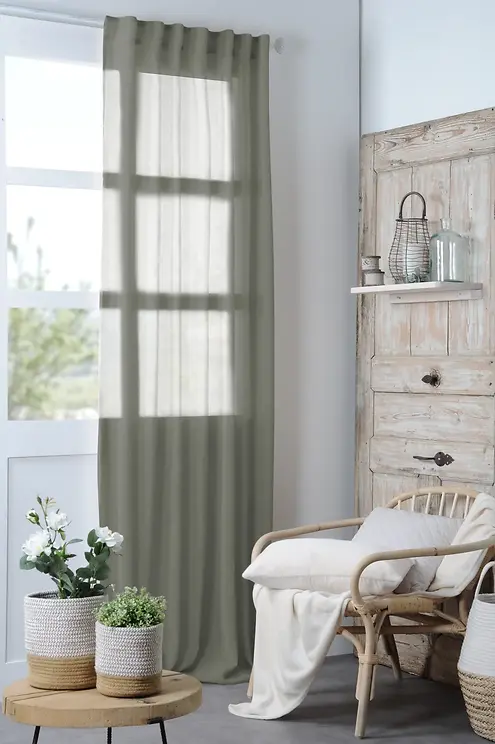MADRID SHEER CURTAIN - KHAKI - 140X260 CM