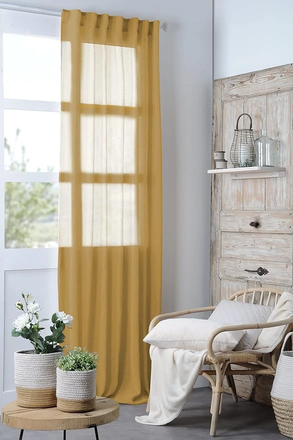 MADRID SHEER CURTAIN - CURRY - 140X260 CM