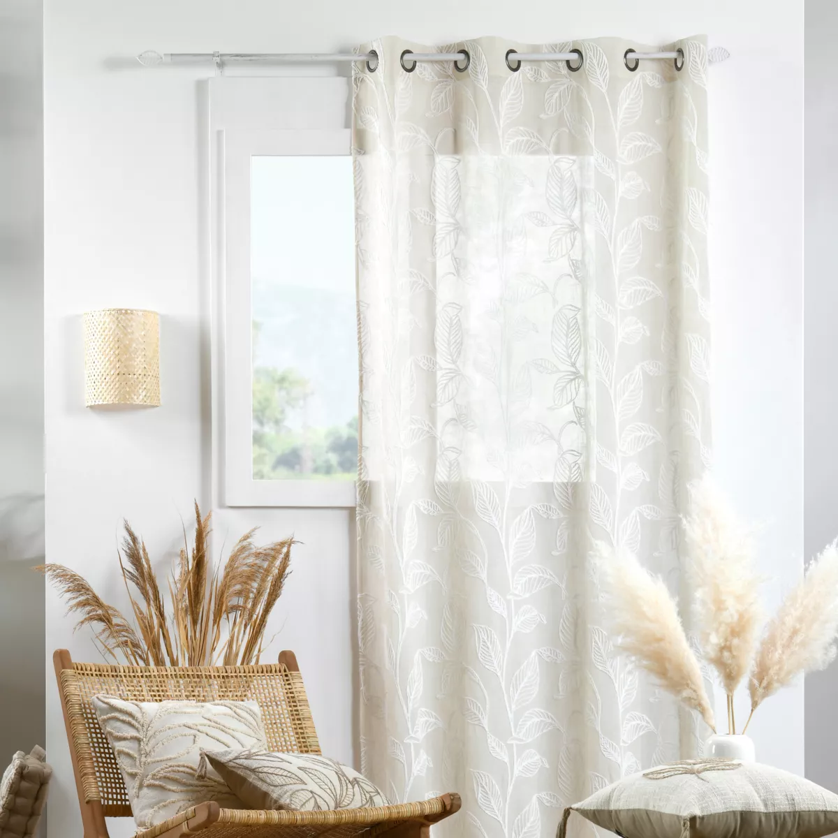 HEMERA SHEER CURTAIN - NATURAL - 140X260 CM