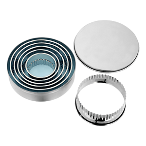 JUDGE BAKEWARE ROUND CRINKLE EDGE CUTTERS - 6 PIECE