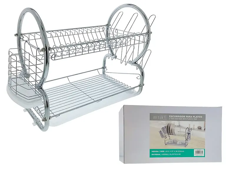 2 TIER CHROME PLATED DISH RACK