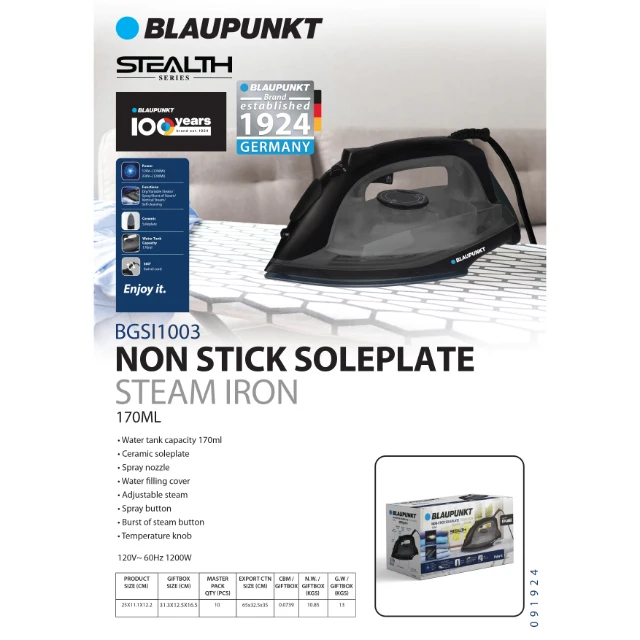BLAUPUNKT STEAM IRON - BLACK