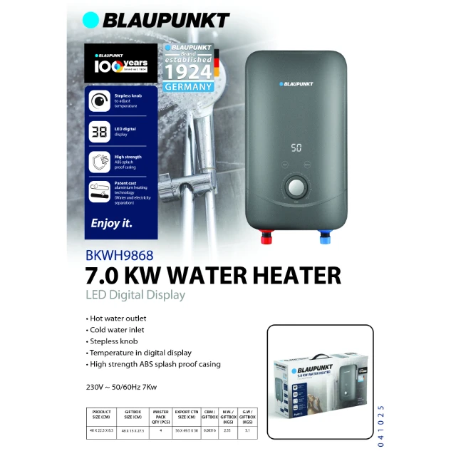 BLAUPUNKT 7.0 KW WATER HEATER