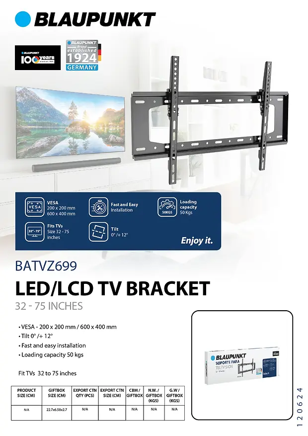 BLAUPUNKT TV BRACKETS - 32"-70" TV SIZE