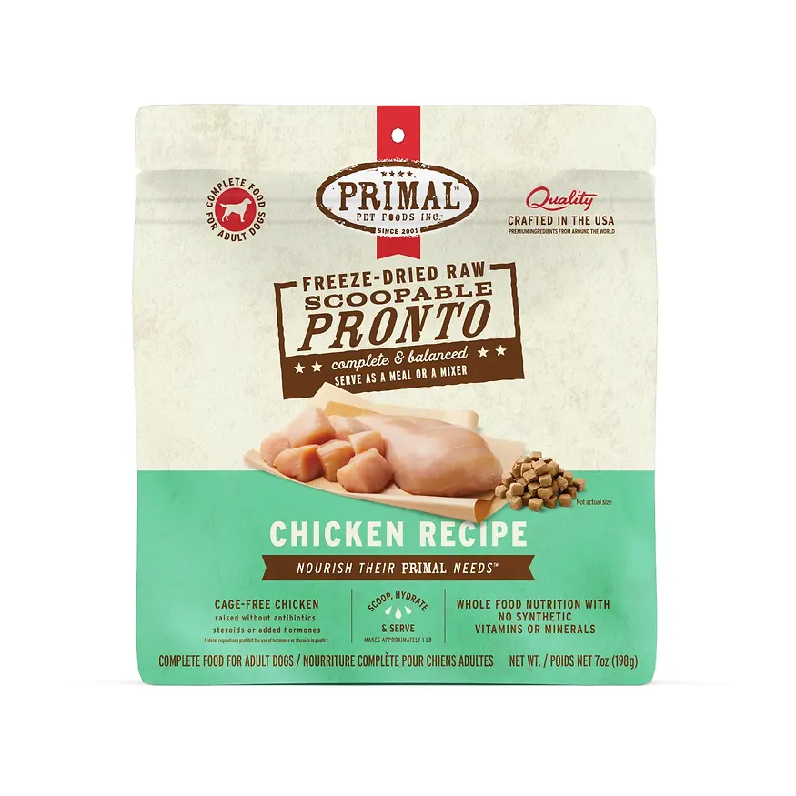 Pronto Scoopable Freeze-Dried Raw Chicken Recipe Meal or Mixer for Dogs 7 oz