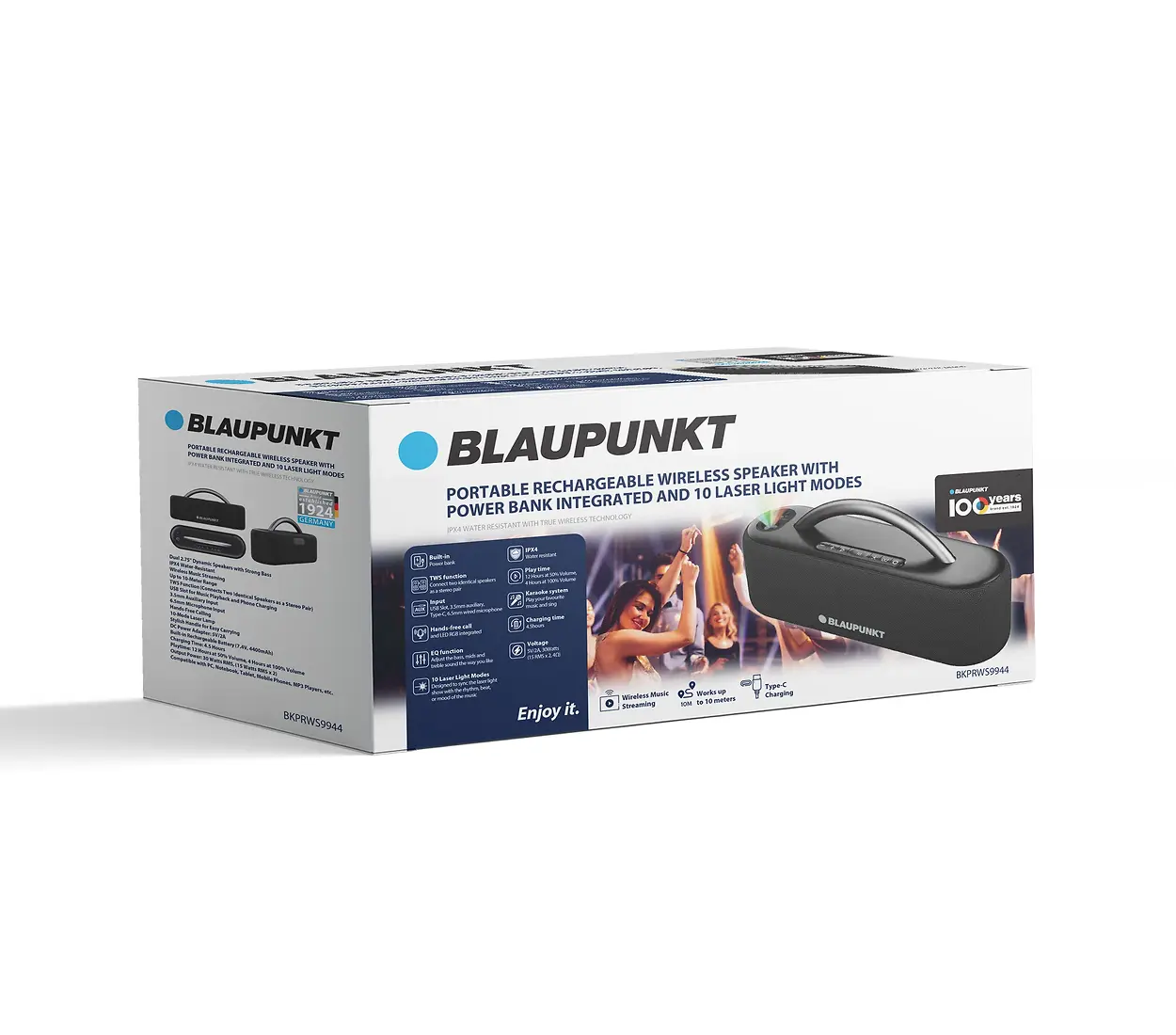 BLAUPUNKT 60W PORTABLE RECHARGEABLE WIRELESS SPEAKER