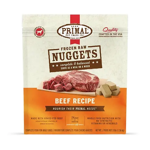 Nuggets Frozen Raw Beef Recipe Meal or Mixer for Dogs 3 lb