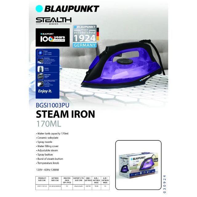 BLAUPUNKT STEAM IRON - PURPLE
