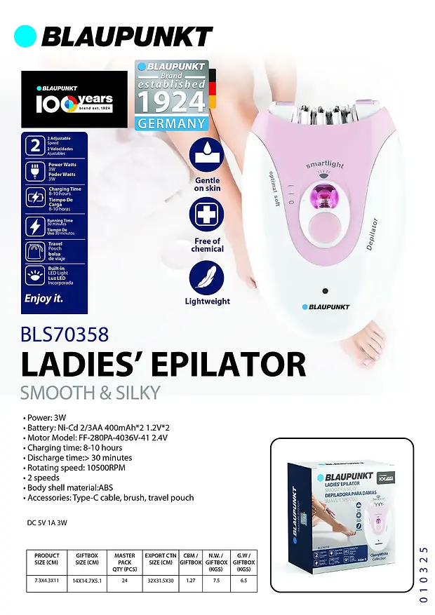 BLAUPUNKT LADIES' EPILATOR SMOOTH & SILKY