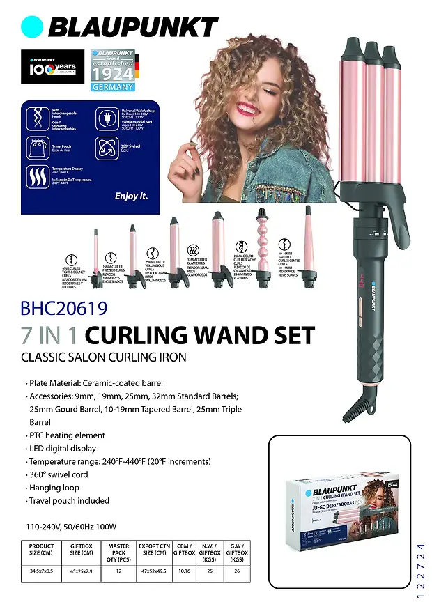 BLAUPUNKT 7 IN 1 CURLING WAND SET