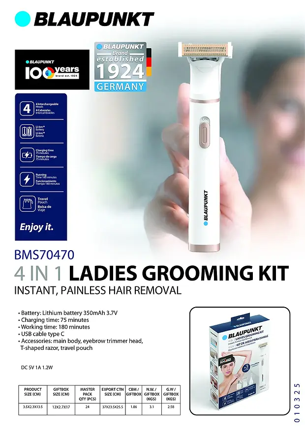 BLAUPUNKT 4 IN 1 LADIES GROOMING KIT