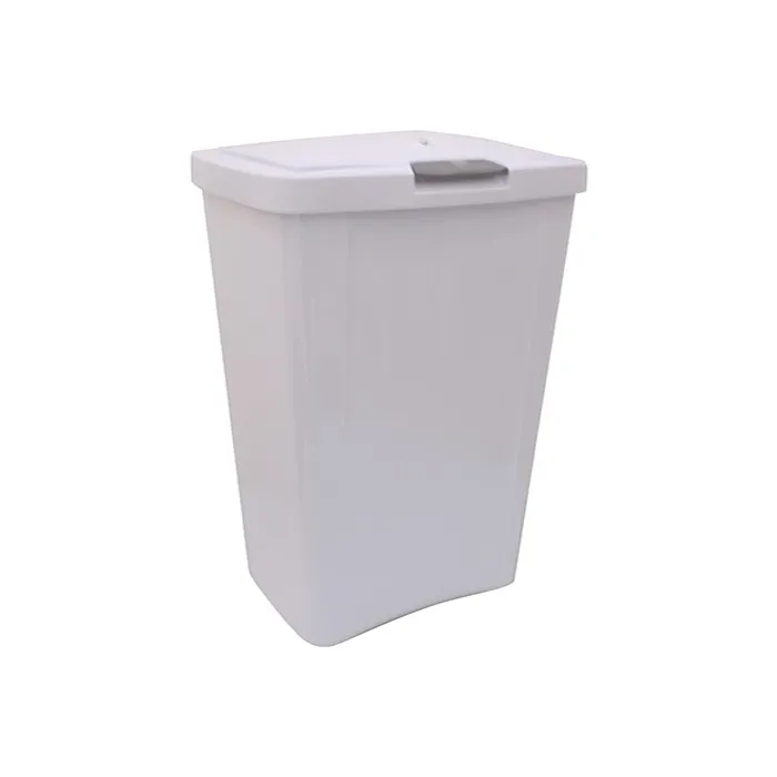 13GAL TOUCH TOP WASTE BASKET - WHITE