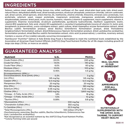Limited Ingredient Salmon & Kale Entrée with Wholesome Grains Dry Dog Food 25 lb