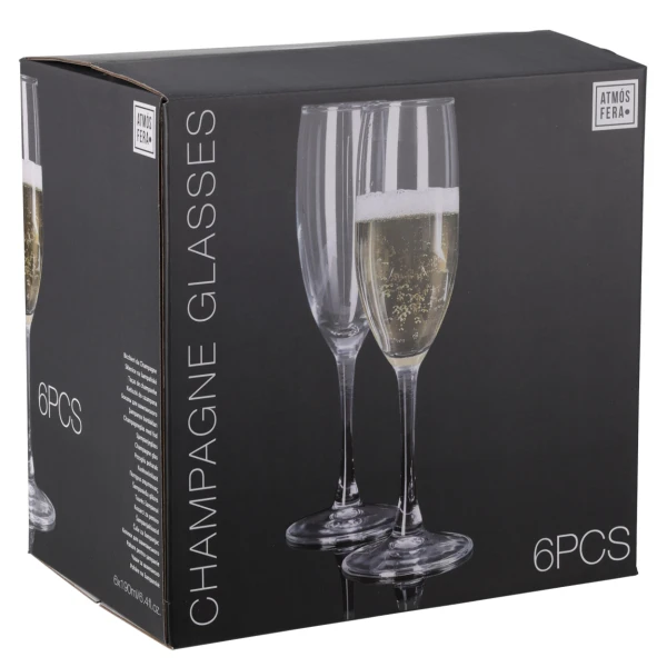 CHAMPAGNE GLASS SET 6 PIECE - 190ML