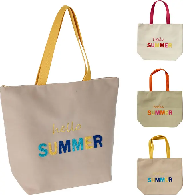 BEACH BAG - 48X15X38CM - 3 ASSORTED COLOURS