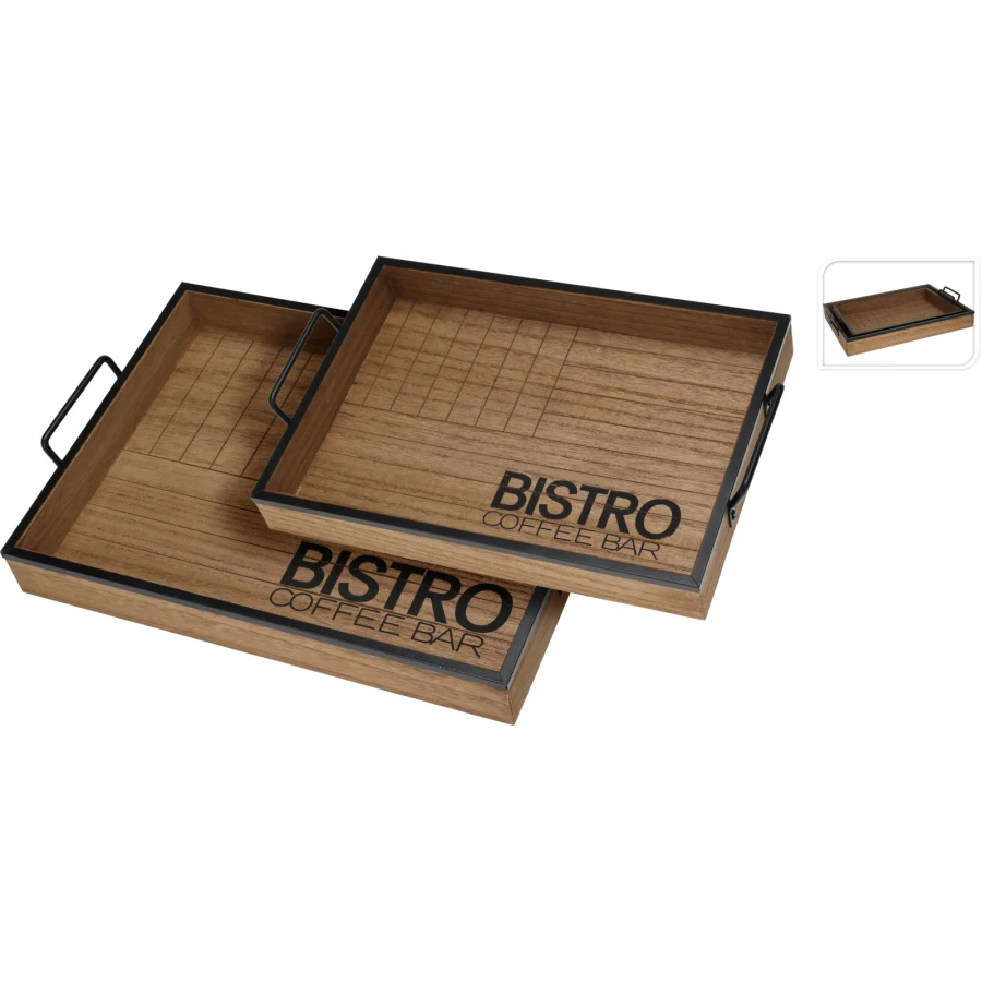 'BISTRO' SERVING TRAY SET - 2 PIECES