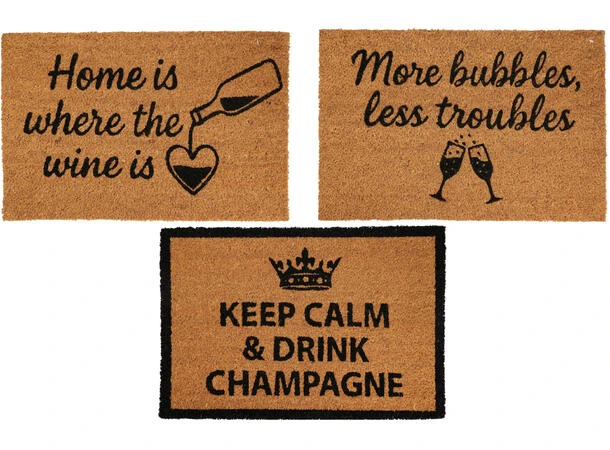 DOORMAT - 59X39CM - 3 ASSORTED DESIGNS
