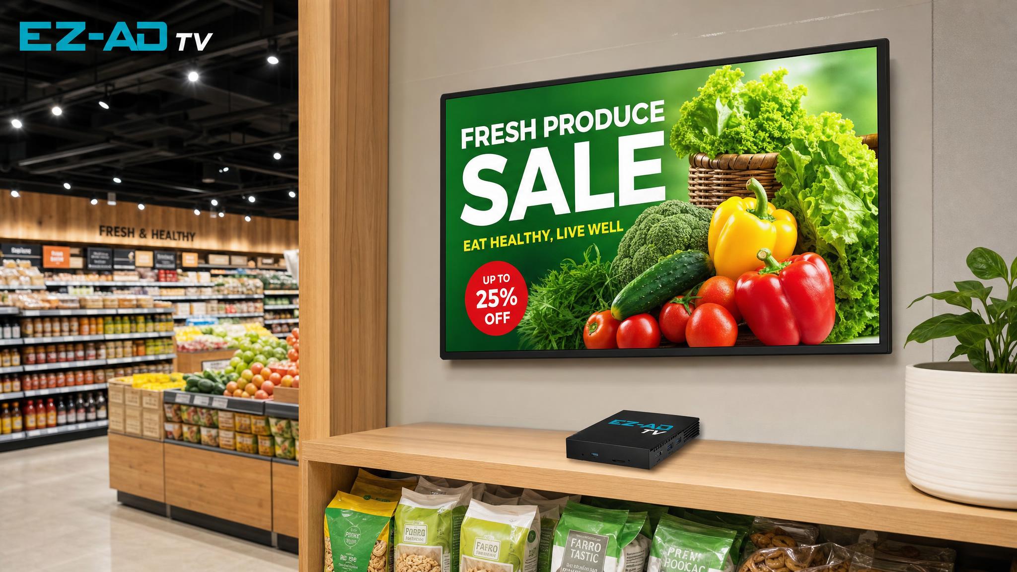 grocery digital signage that drives sales