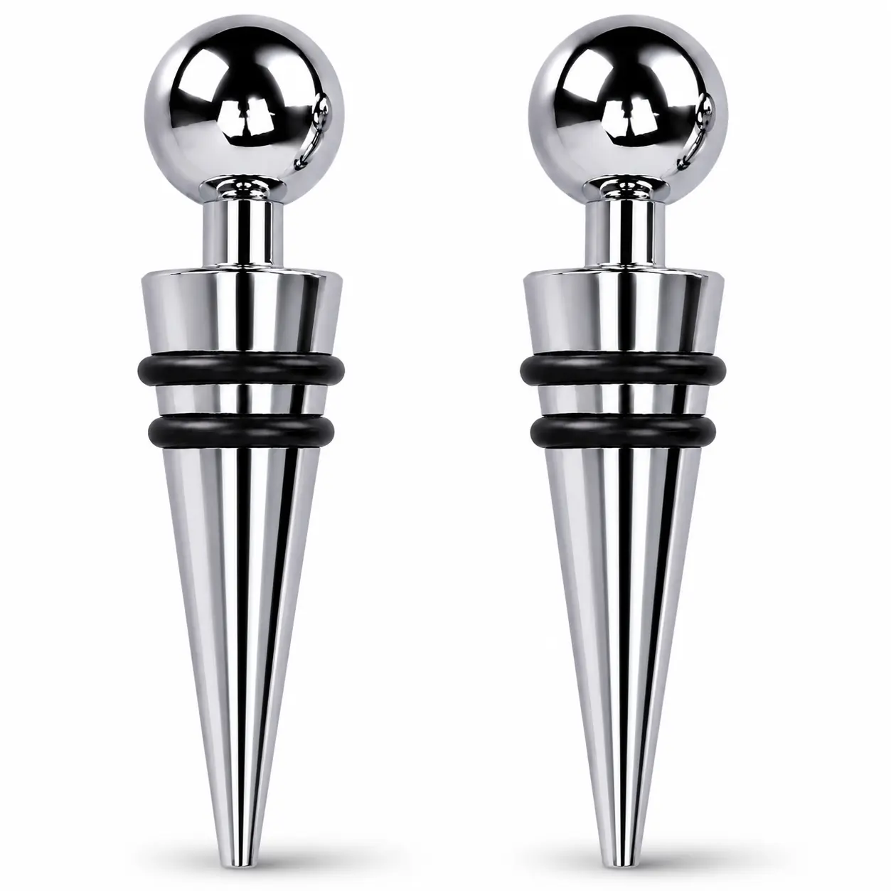 METAL BOTTLE STOPPER SET - 2 PIECES
