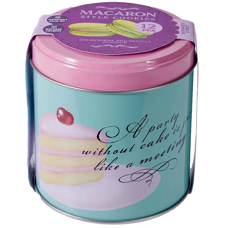 LILYS ROUND TIN WITH MACARON