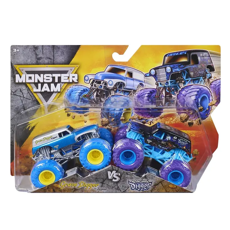 Official 1:64 Scale Die-Cast Monster Truck Assorted 2-Pack Set